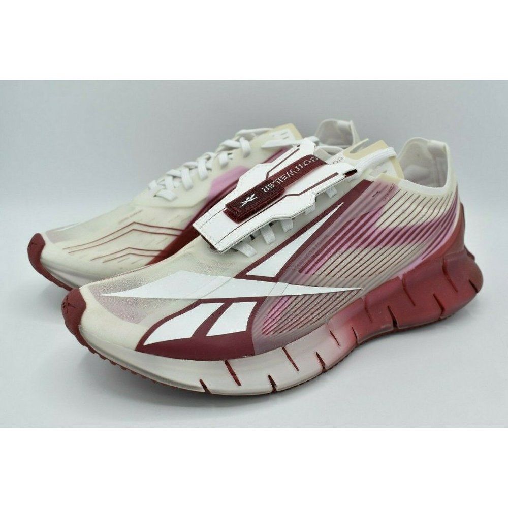 Reebok Men Sz 8.5 Cottweiler Zig 3D Storm White Red Stucco Running Sneaker Shoes
